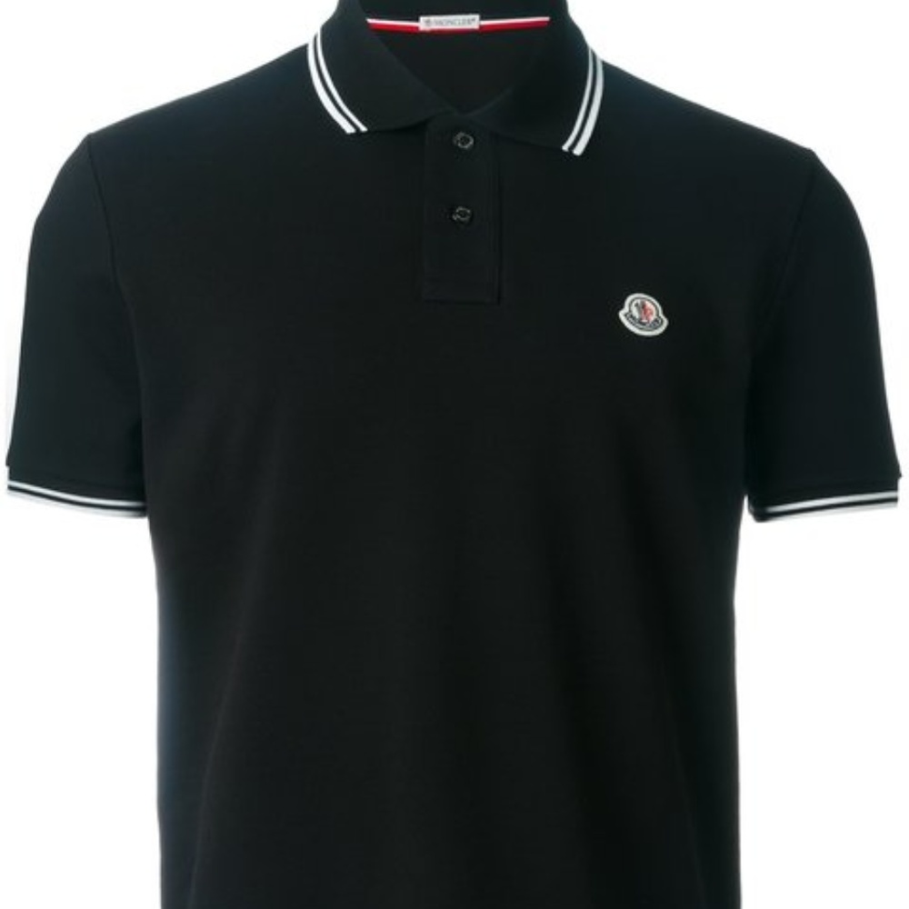 MONCLER BLACK MEN CASUAL POLO SHIRT